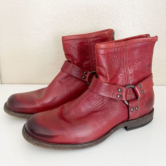 Vintage Frye red Phillip Harness short western cowgirl boots size 9 - Picture 1 of 15